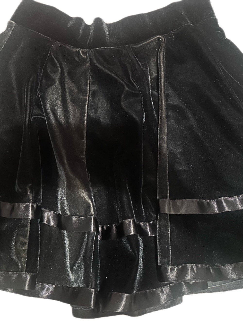 Black Velvet Tiered Mini Skirt